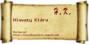 Hlavaty Klára névjegykártya